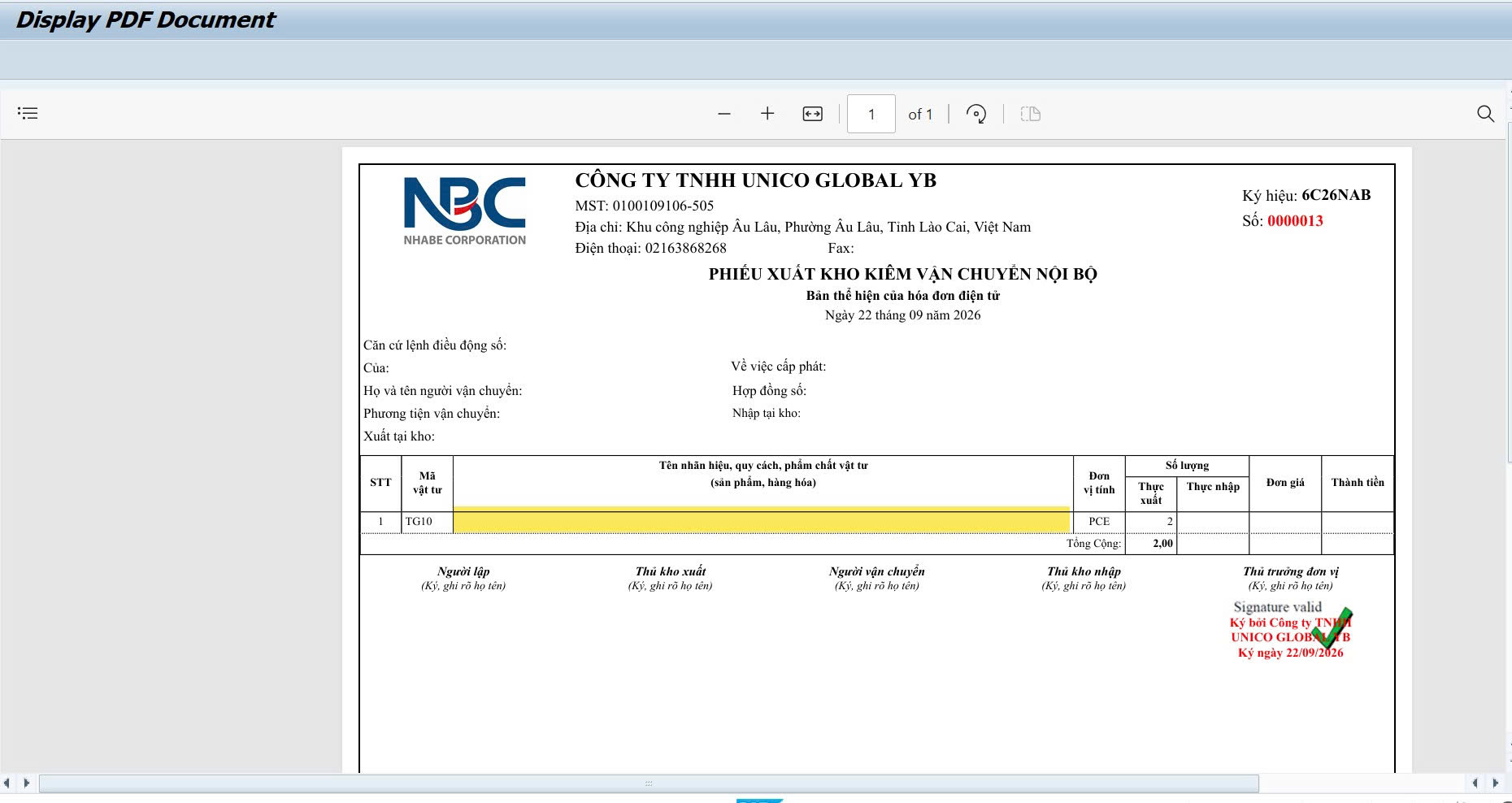 SAP vat einvoice