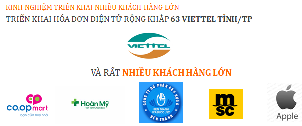 các khách hàng lớn Viettel đã triển khai hoá đơn điện tử